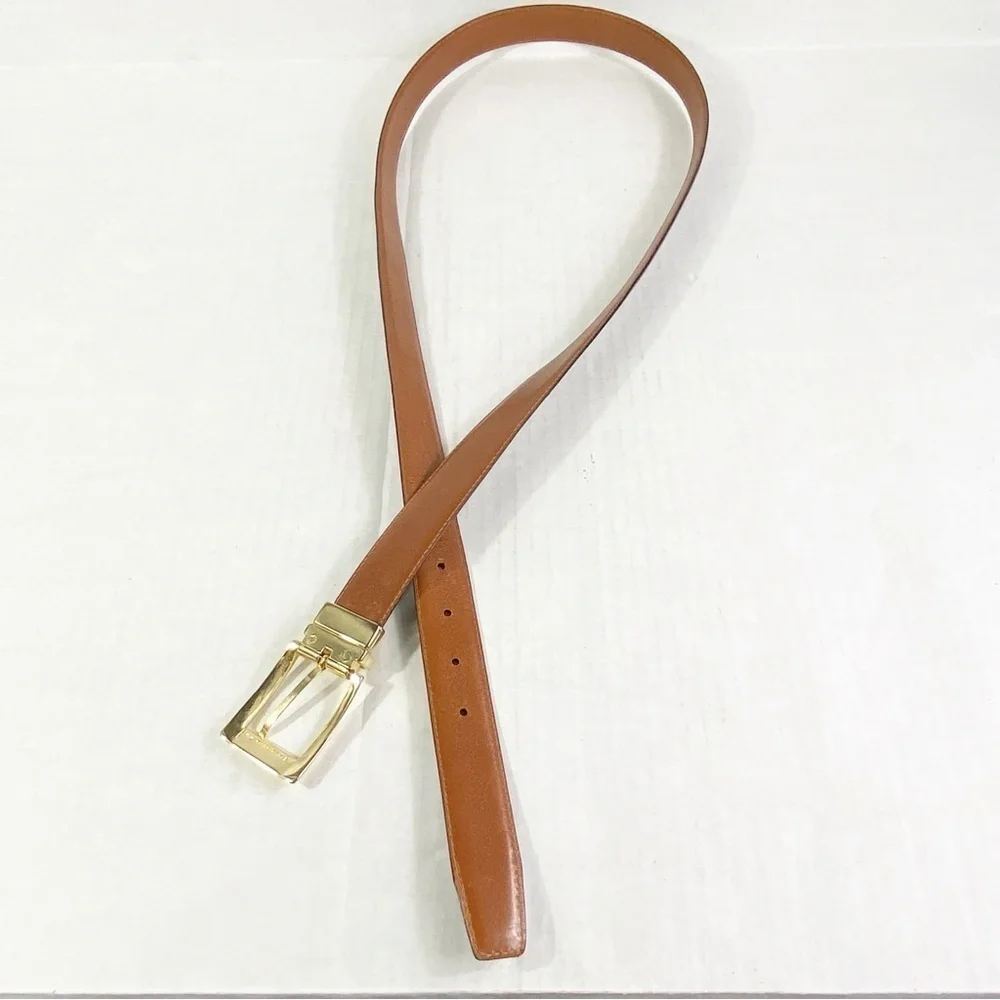 Reversible Genuine Leather Belt Dark Brown 40
